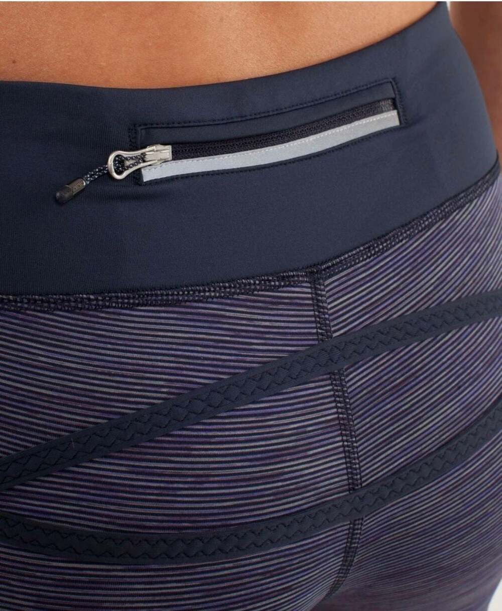 Lululemon Run Inspire Crop II Wee Are From Space Deep Indigo Purple Stripe